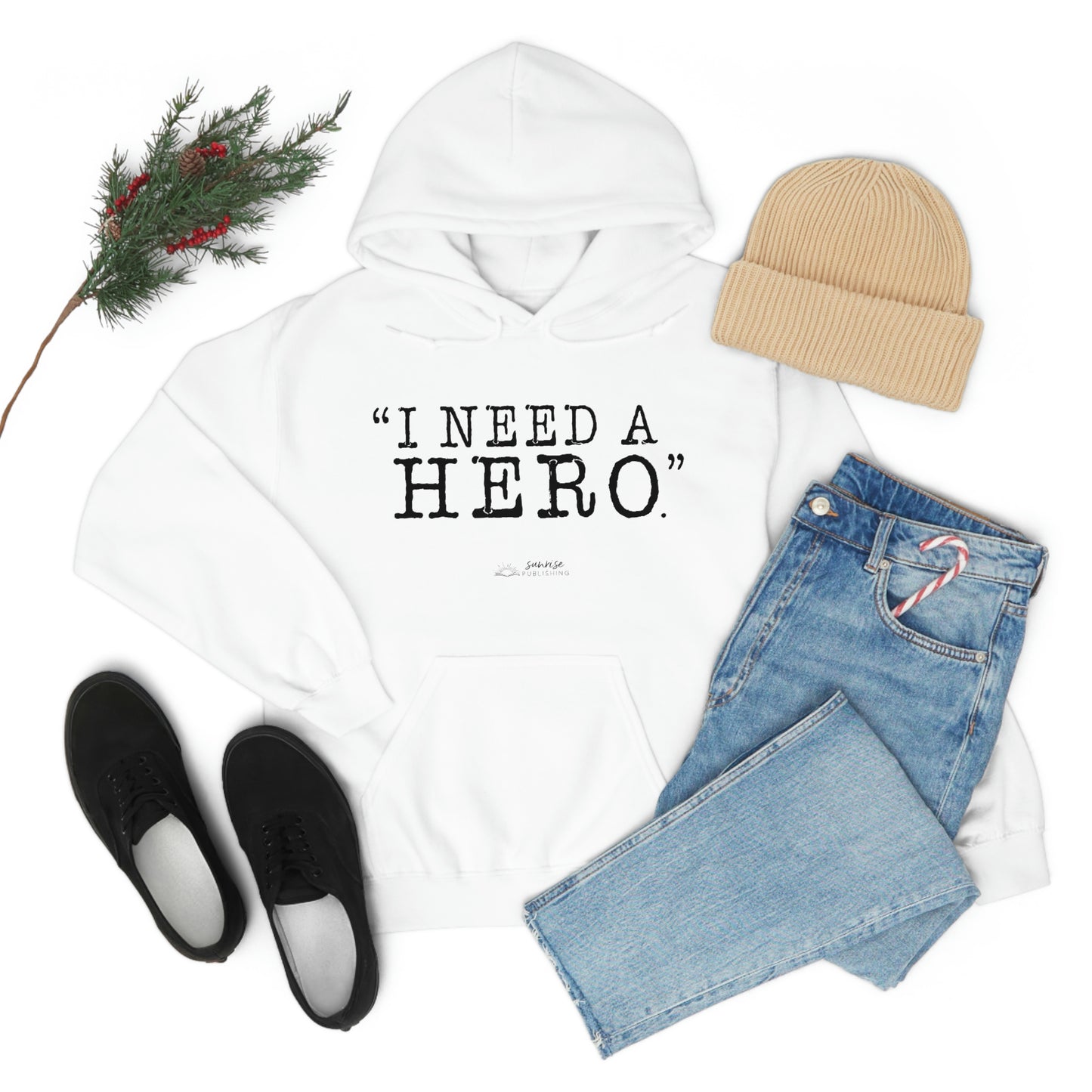 Deep Haven "I need a hero." Double Sided - - Heavy Blend™ Hooded Sweatshirt