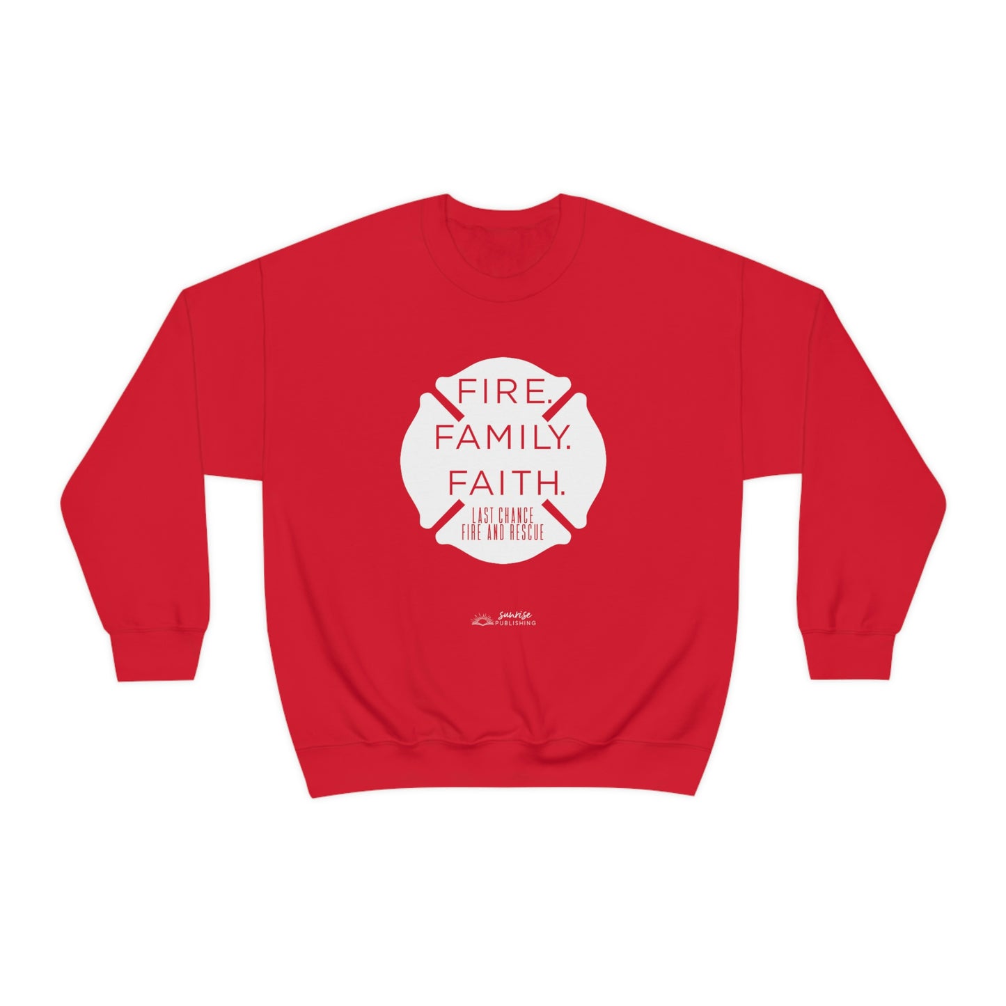 "Fire. Family. Faith." - Unisex Heavy Blend™ Crewneck Sweatshirt
