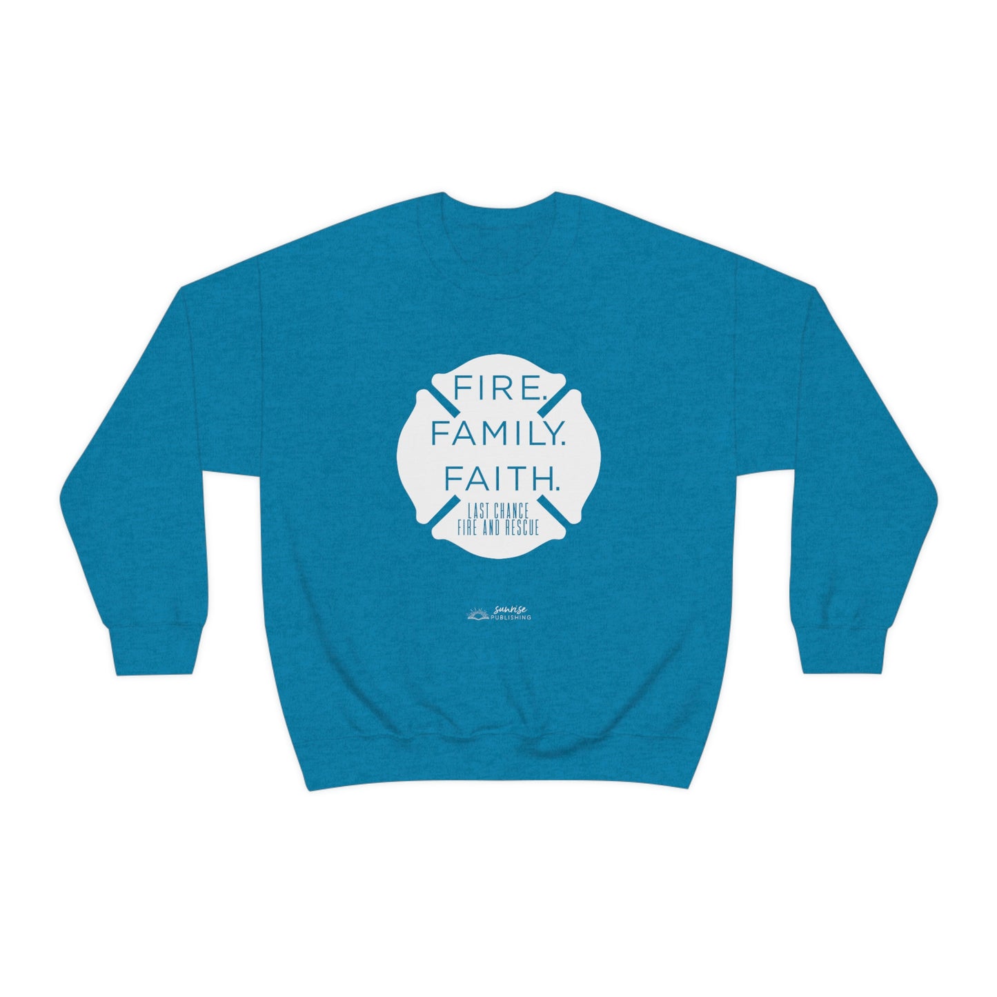 "Fire. Family. Faith." - Unisex Heavy Blend™ Crewneck Sweatshirt