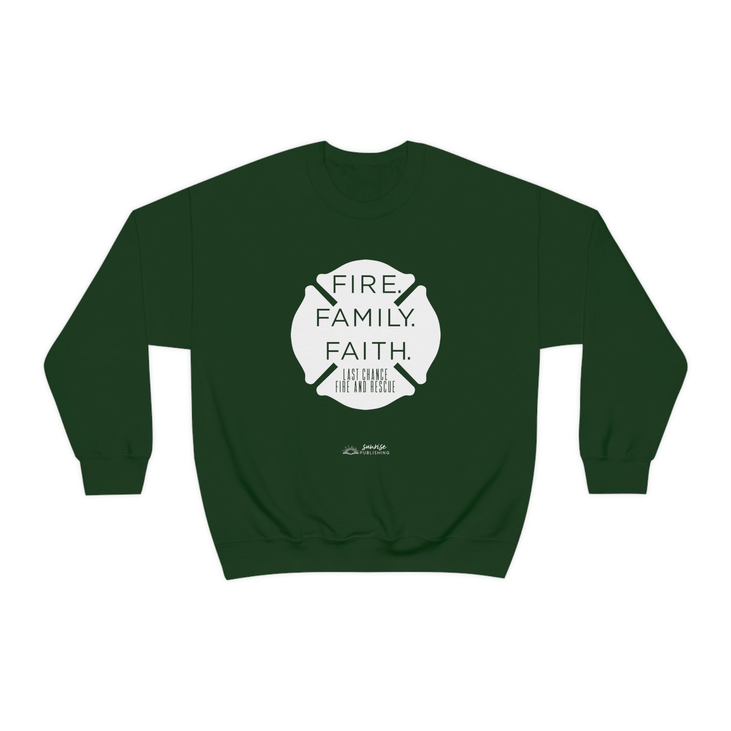 "Fire. Family. Faith." - Unisex Heavy Blend™ Crewneck Sweatshirt