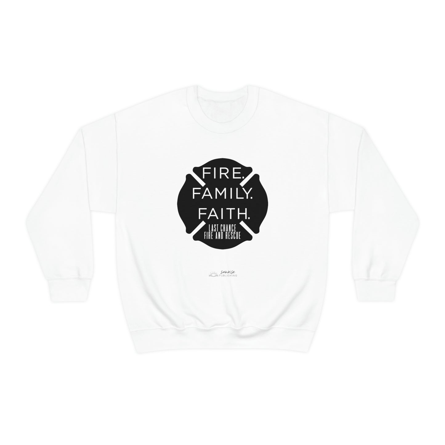 "Fire. Family. Faith." - Unisex Heavy Blend™ Crewneck Sweatshirt
