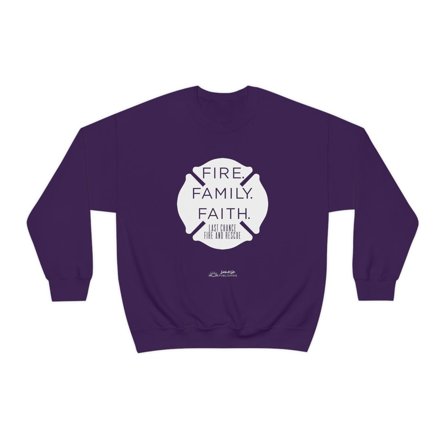 "Fire. Family. Faith." - Unisex Heavy Blend™ Crewneck Sweatshirt