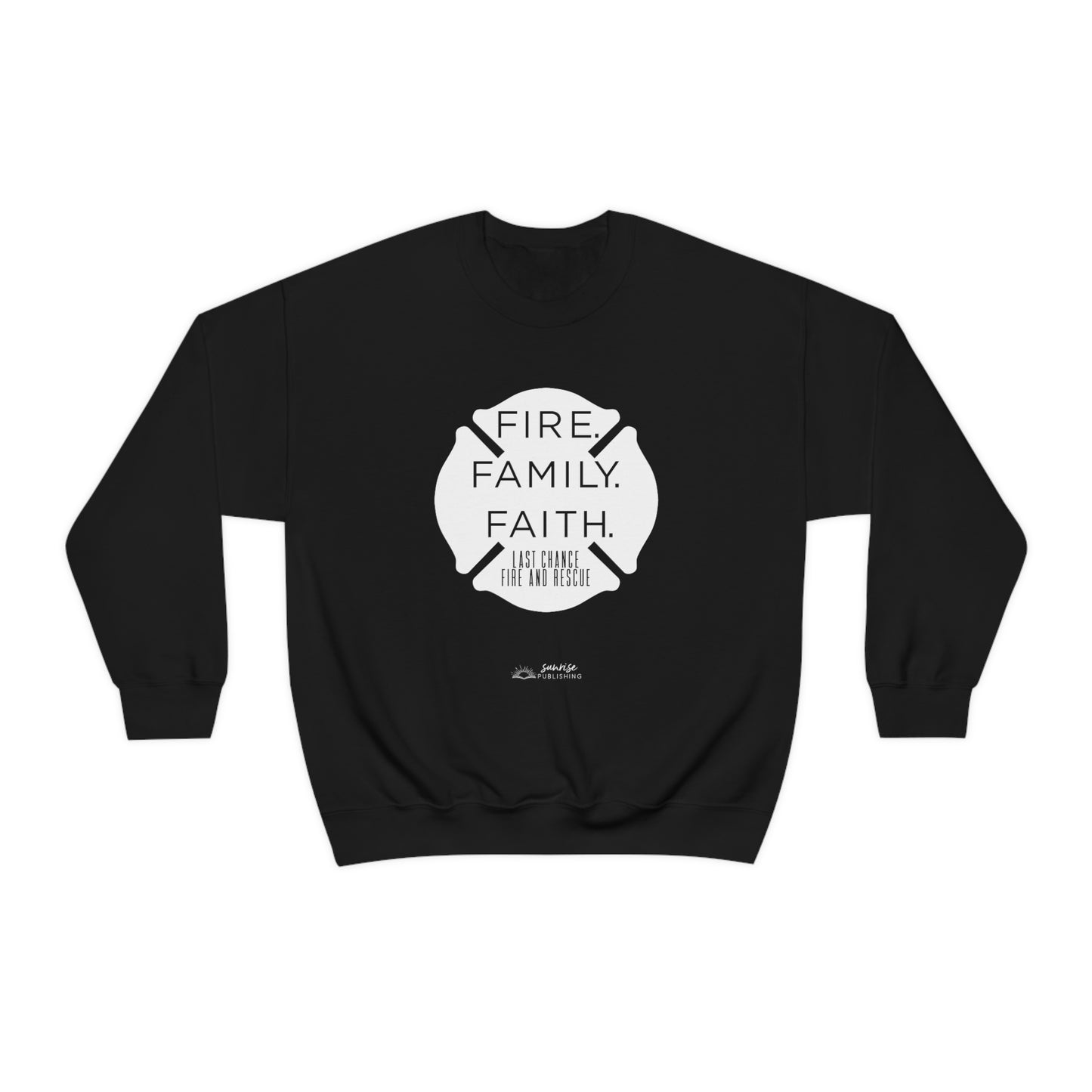 "Fire. Family. Faith." - Unisex Heavy Blend™ Crewneck Sweatshirt