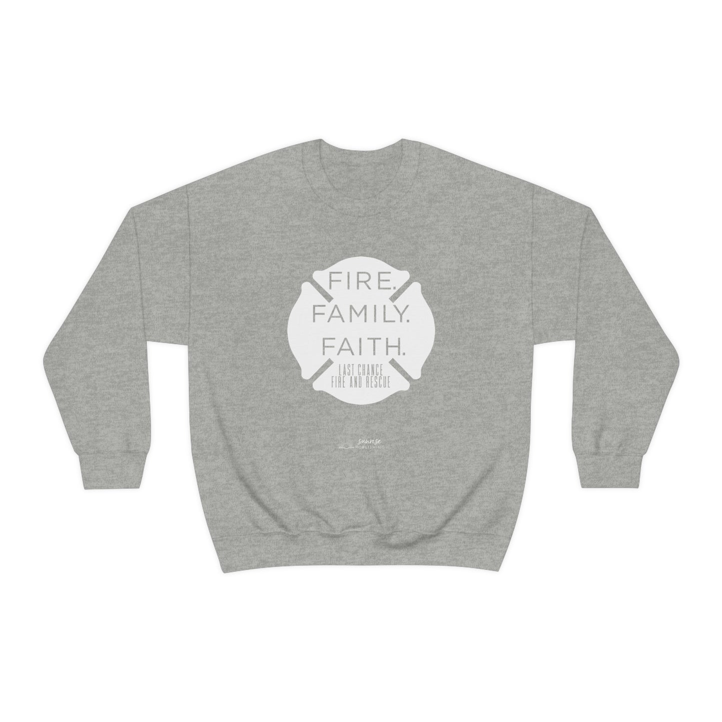 "Fire. Family. Faith." - Unisex Heavy Blend™ Crewneck Sweatshirt