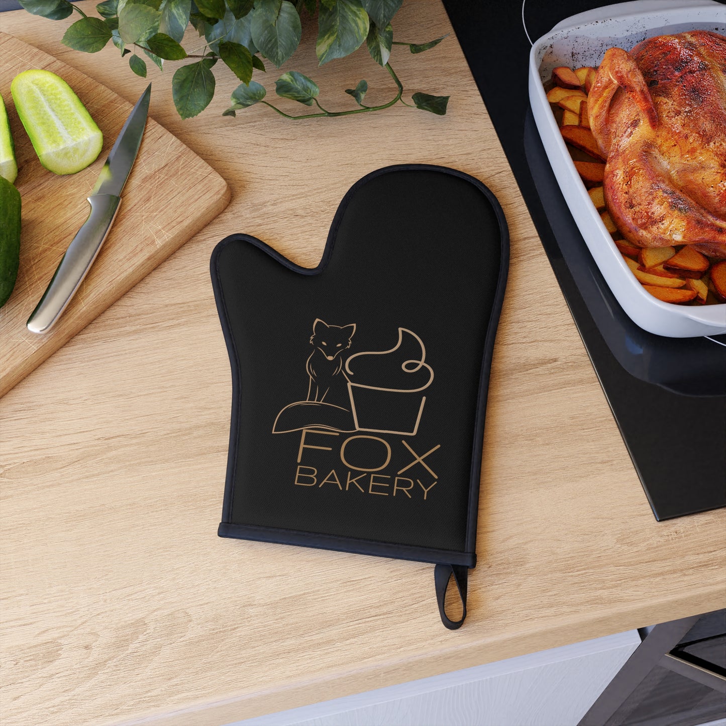 Fox Bakery Oven Mitt - BLACK