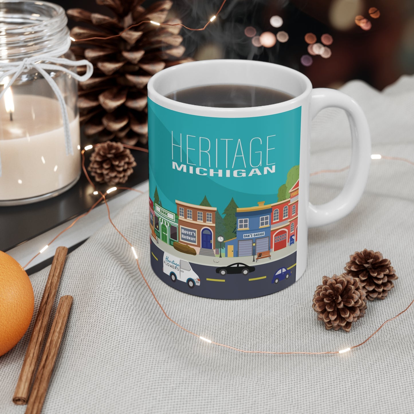 Whish You Were Here - Town of Heritage - White Mug 11oz