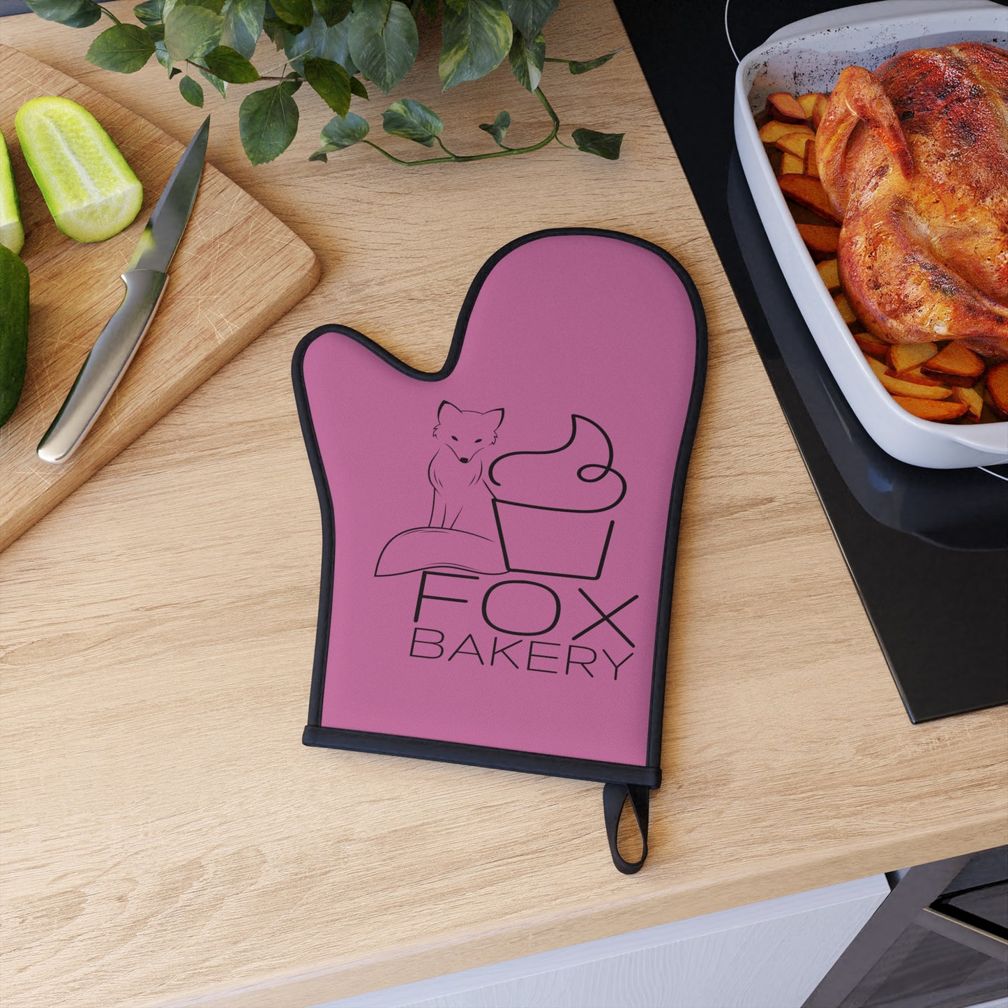 Fox Bakery Oven Mitt - PINK