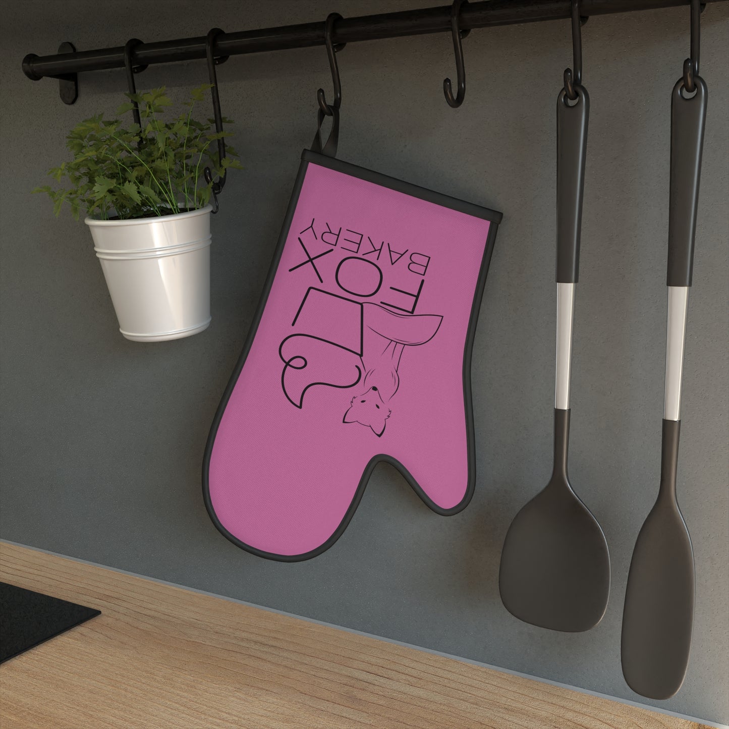 Fox Bakery Oven Mitt - PINK