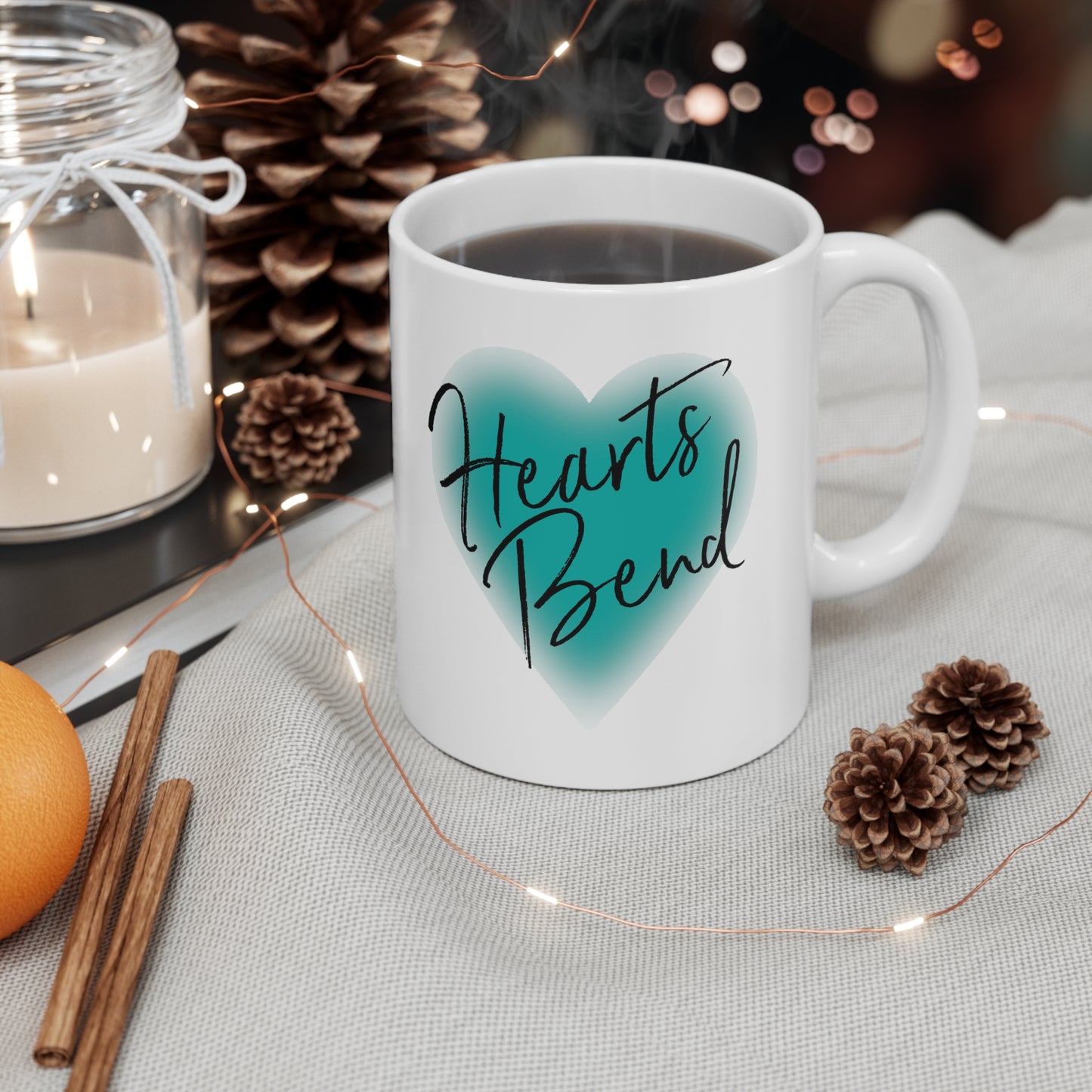 Hearts Bend "Where the tea is sweet and love blooms." - White Mug 11oz