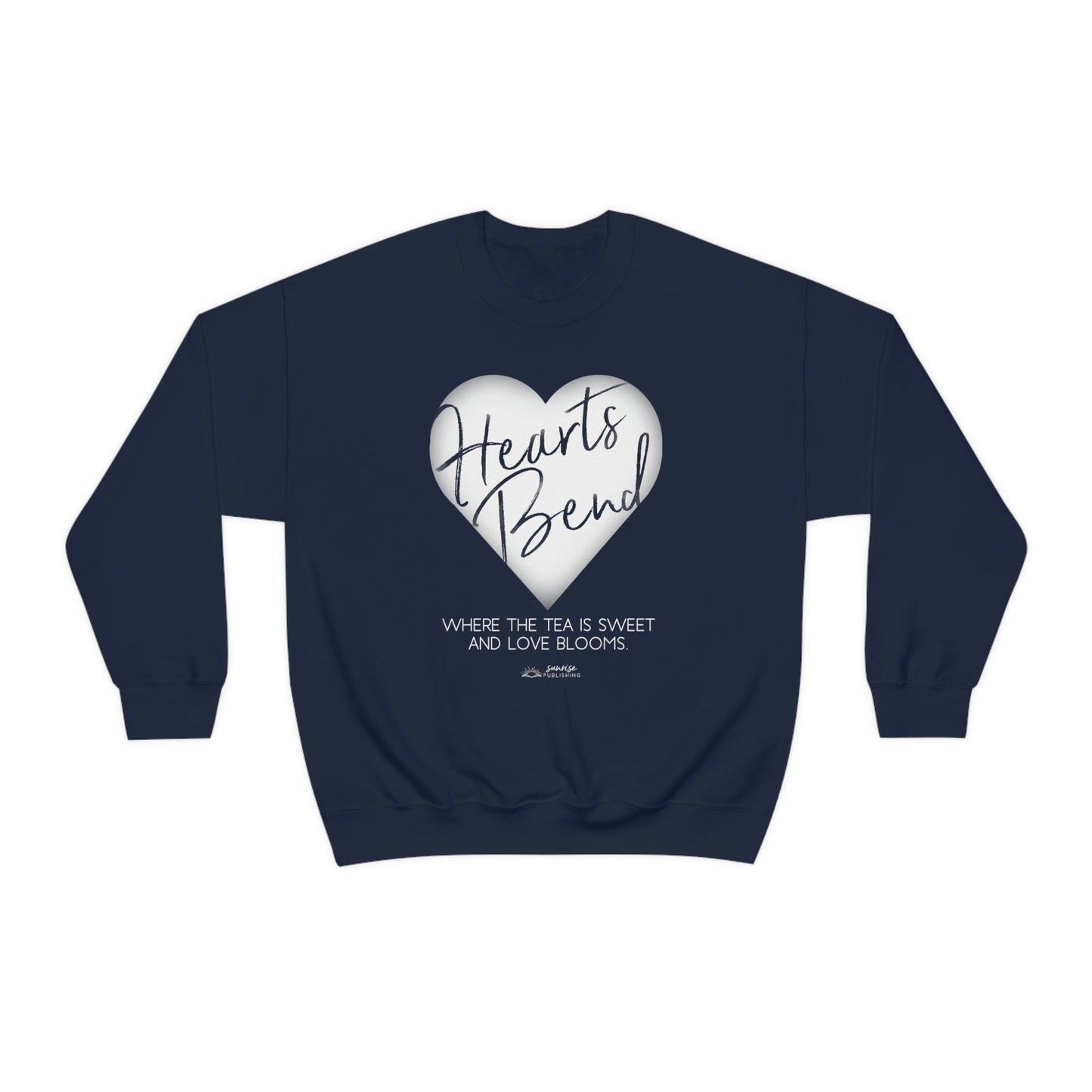 Hearts Bend "Where the tea is sweet and love blooms." - Unisex Heavy Blend™ Crewneck Sweatshirt