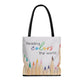 "Reading colors the world." - Tote Bag