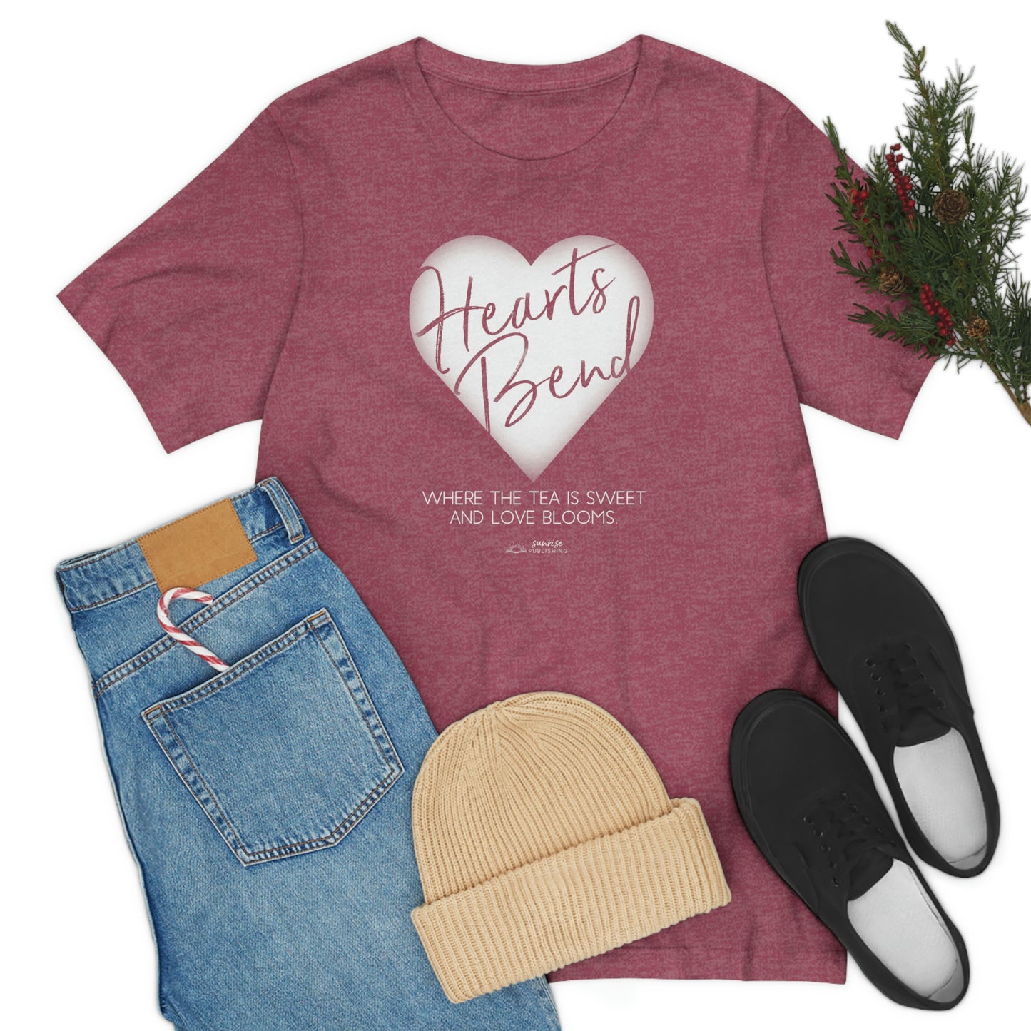 Hearts Bend - "Where the tea is sweet and love blooms." - Short Sleeve Tee