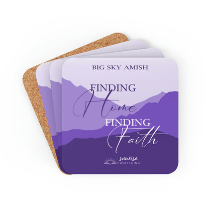 "Finding Hope Finding Faith" (PURPLE) - Big Sky Amish - Set of 4 Coasters