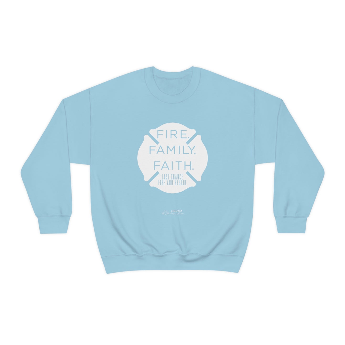 "Fire. Family. Faith." -  Unisex Heavy Blend™ Crewneck Sweatshirt