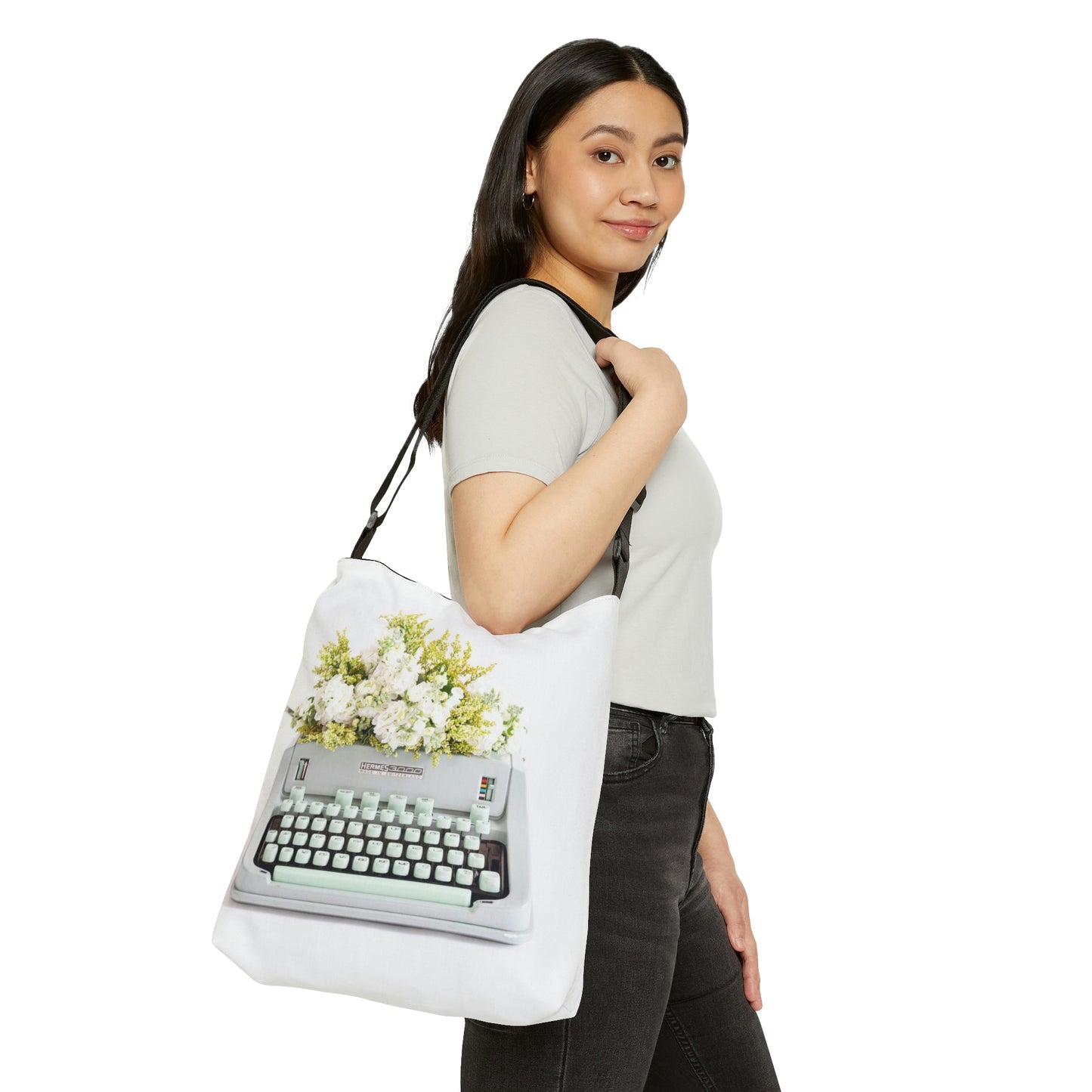 "Read. Write. live."  - Adjustable Tote Bag