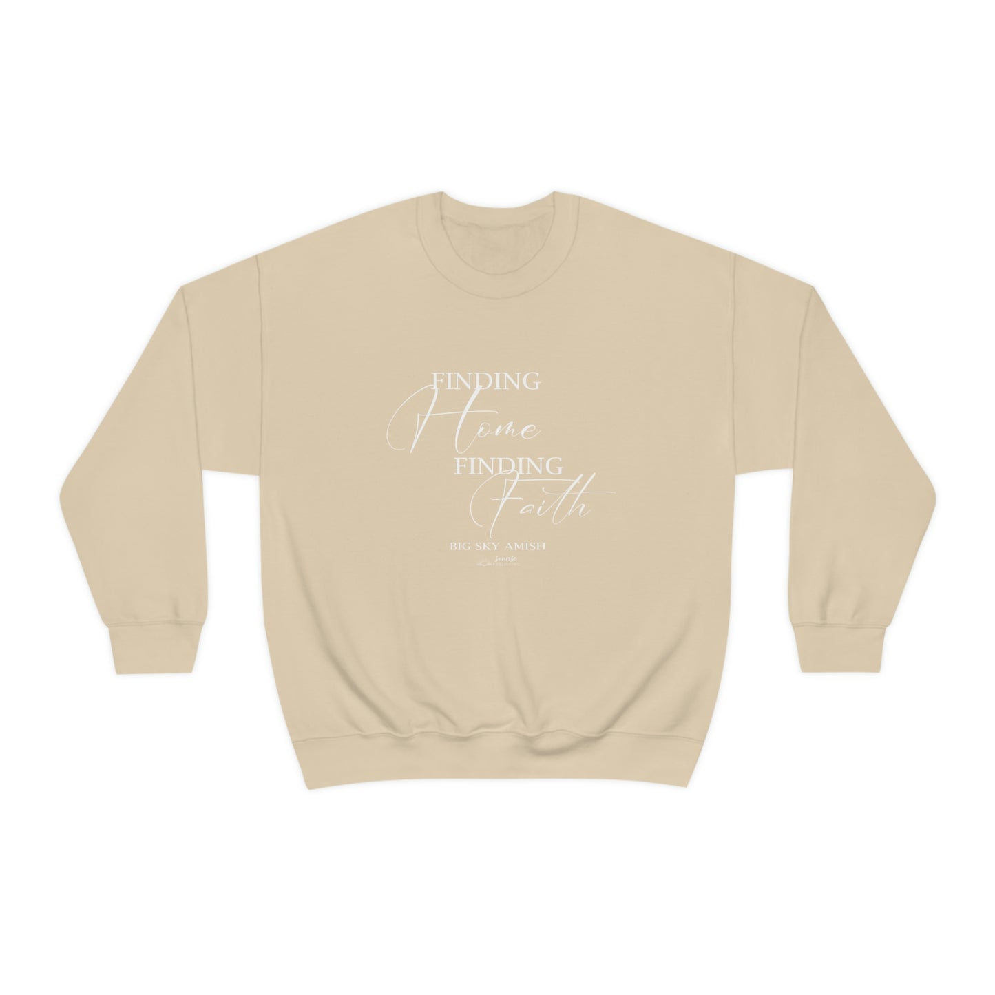 Big Sky Amish "Finding Home Finding Faith" - Unisex Heavy Blend™ Crewneck Sweatshirt