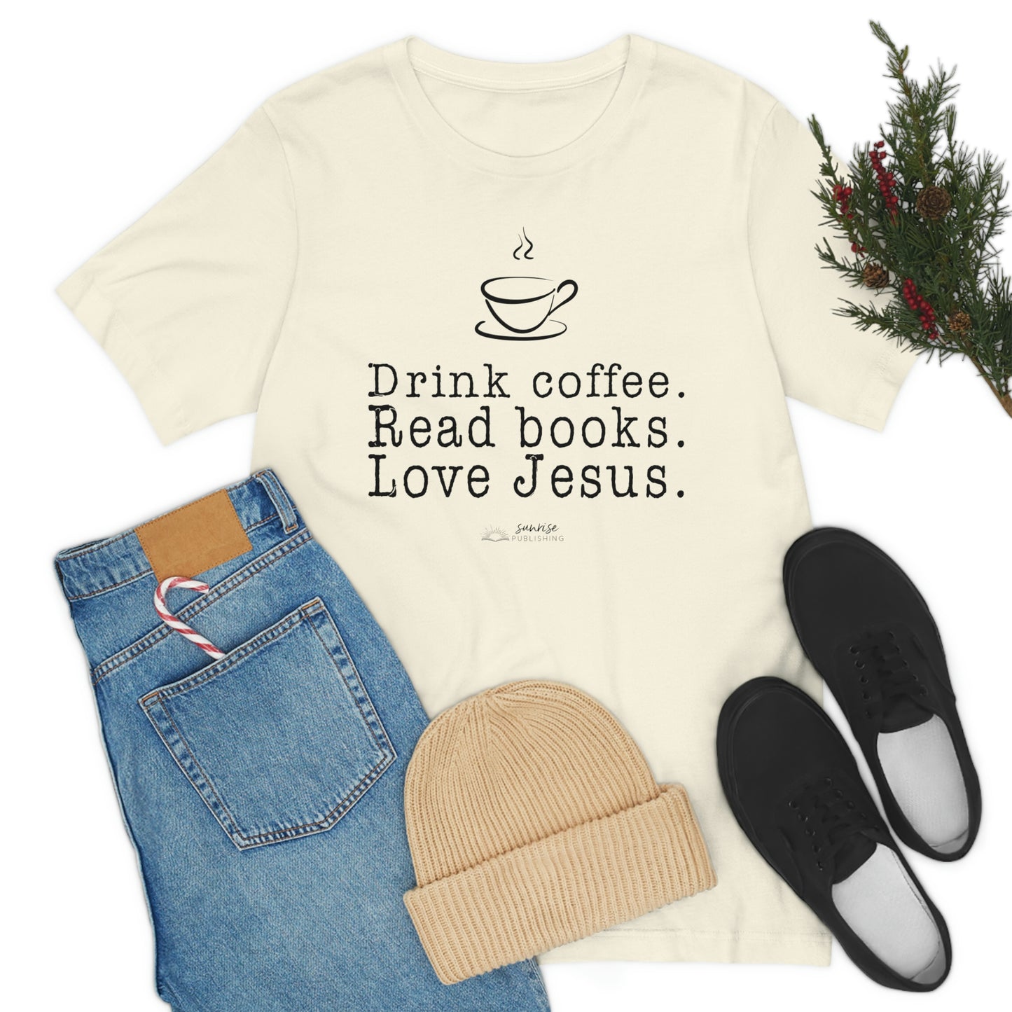 "Drink coffee. Read books. Love Jesus." - Short  Sleeve Tee