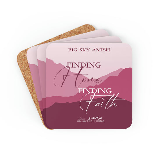 "Finding Hope Finding Faith" (PINK) - Big Sky Amish - Set of 4 Coasters