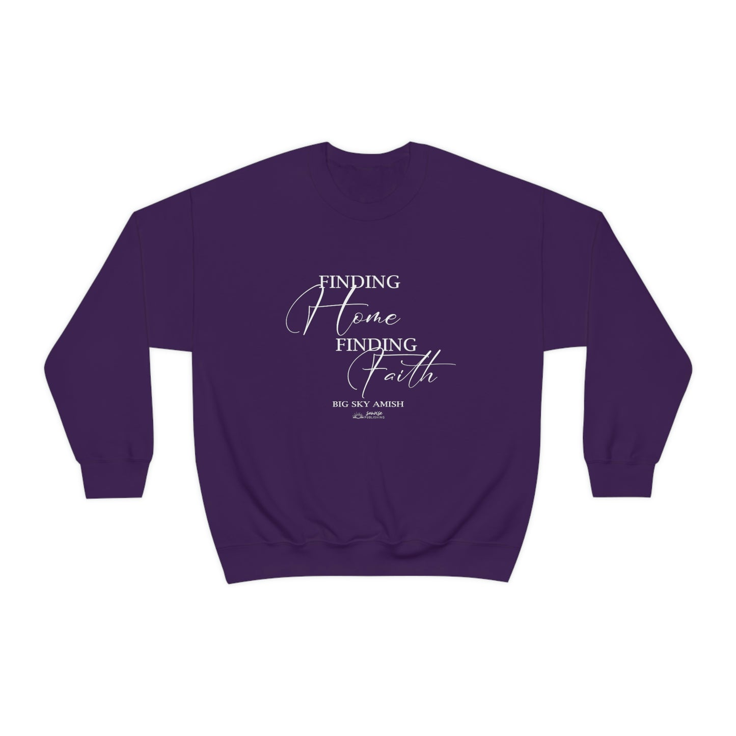 Big Sky Amish "Finding Home Finding Faith" - Unisex Heavy Blend™ Crewneck Sweatshirt