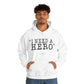 Deep Haven "I need a hero." Double Sided -  - Heavy Blend™ Hooded Sweatshirt