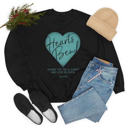 Hearts Bend "Where the tea is sweet and love blooms." - Unisex Heavy Blend™ Crewneck Sweatshirt