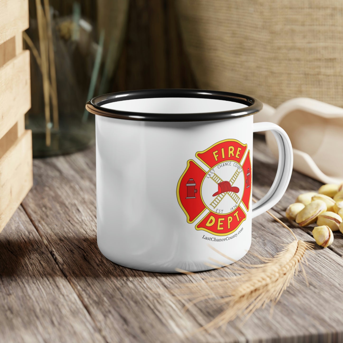 Last Chance County Fire Emblem - Enamel Camp Cup