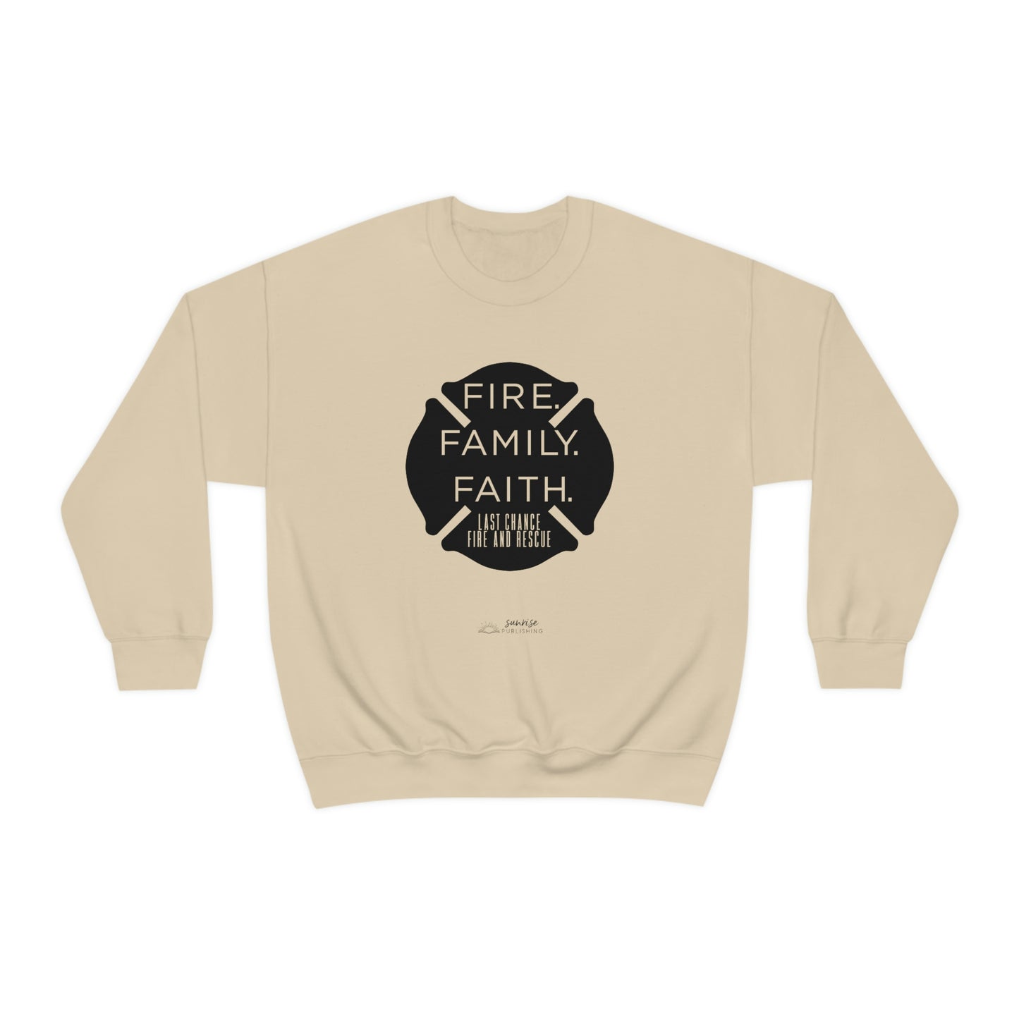 "Fire. Family. Faith." -  Unisex Heavy Blend™ Crewneck Sweatshirt