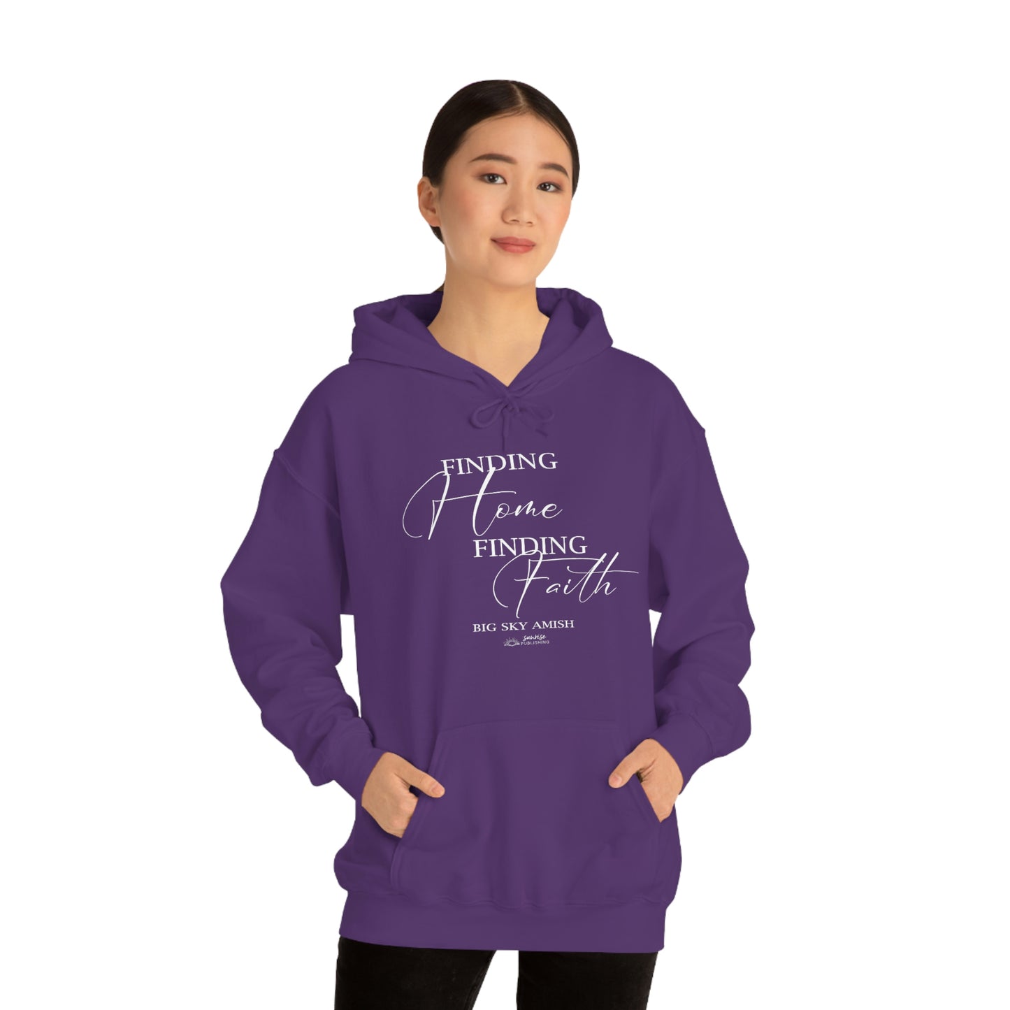 Big Sky Amish "Finding Home Finding Faith" - Heavy Blend™ Hooded Sweatshirt