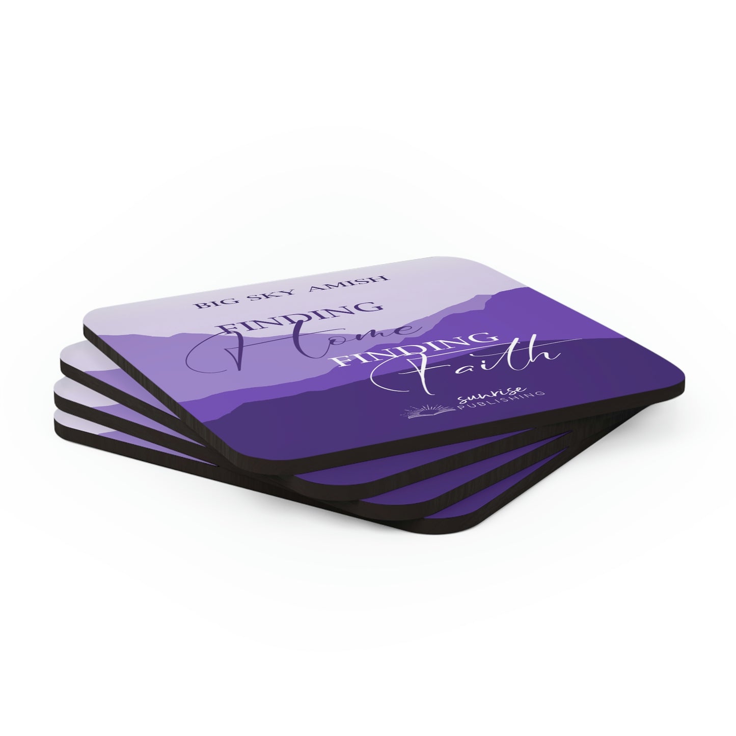 "Finding Hope Finding Faith" (PURPLE) - Big Sky Amish - Set of 4 Coasters