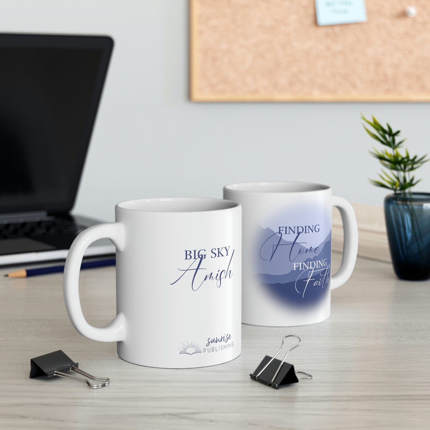 "Finding Home Finding Faith." [BLUE] - White Mug 11oz