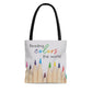 "Reading colors the world." - Tote Bag