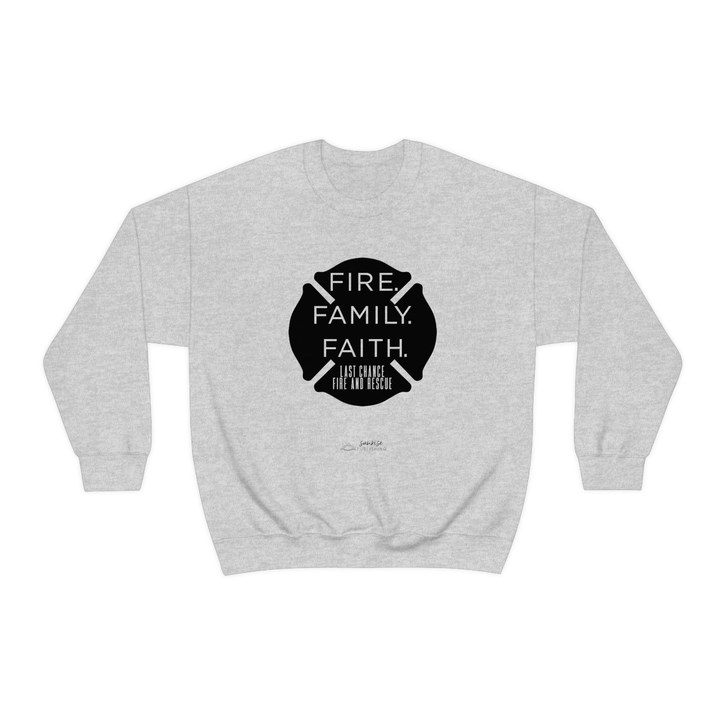 "Fire. Family. Faith." -  Unisex Heavy Blend™ Crewneck Sweatshirt