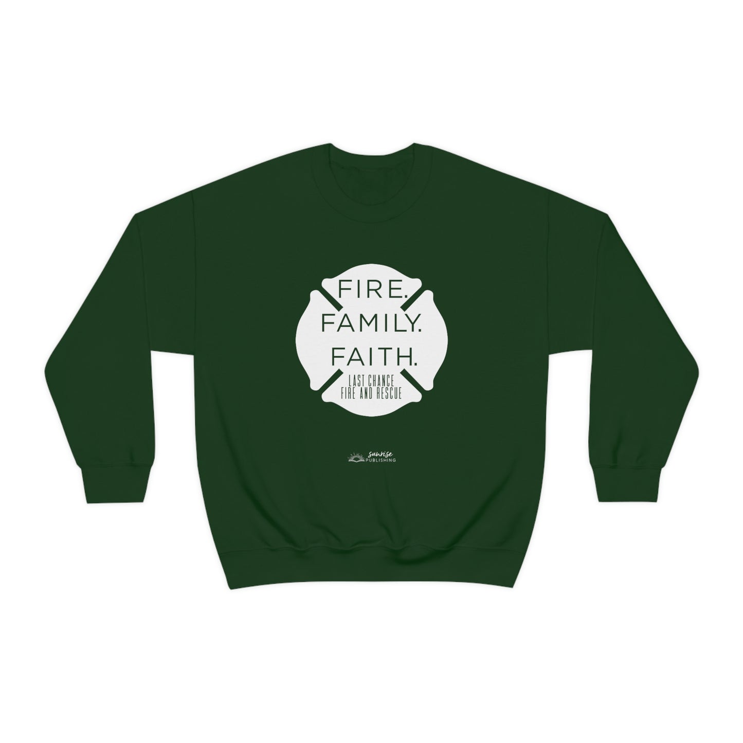 "Fire. Family. Faith." -  Unisex Heavy Blend™ Crewneck Sweatshirt