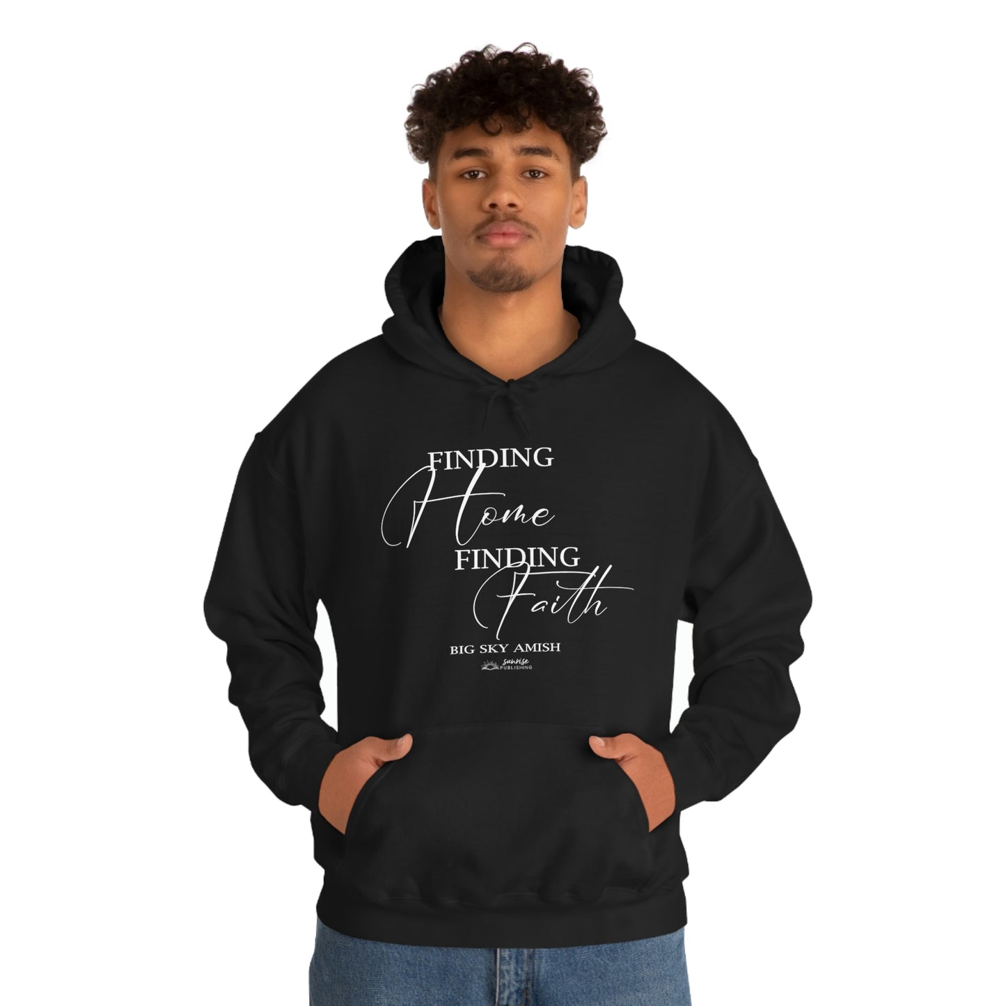 Big Sky Amish "Finding Home Finding Faith" - Heavy Blend™ Hooded Sweatshirt