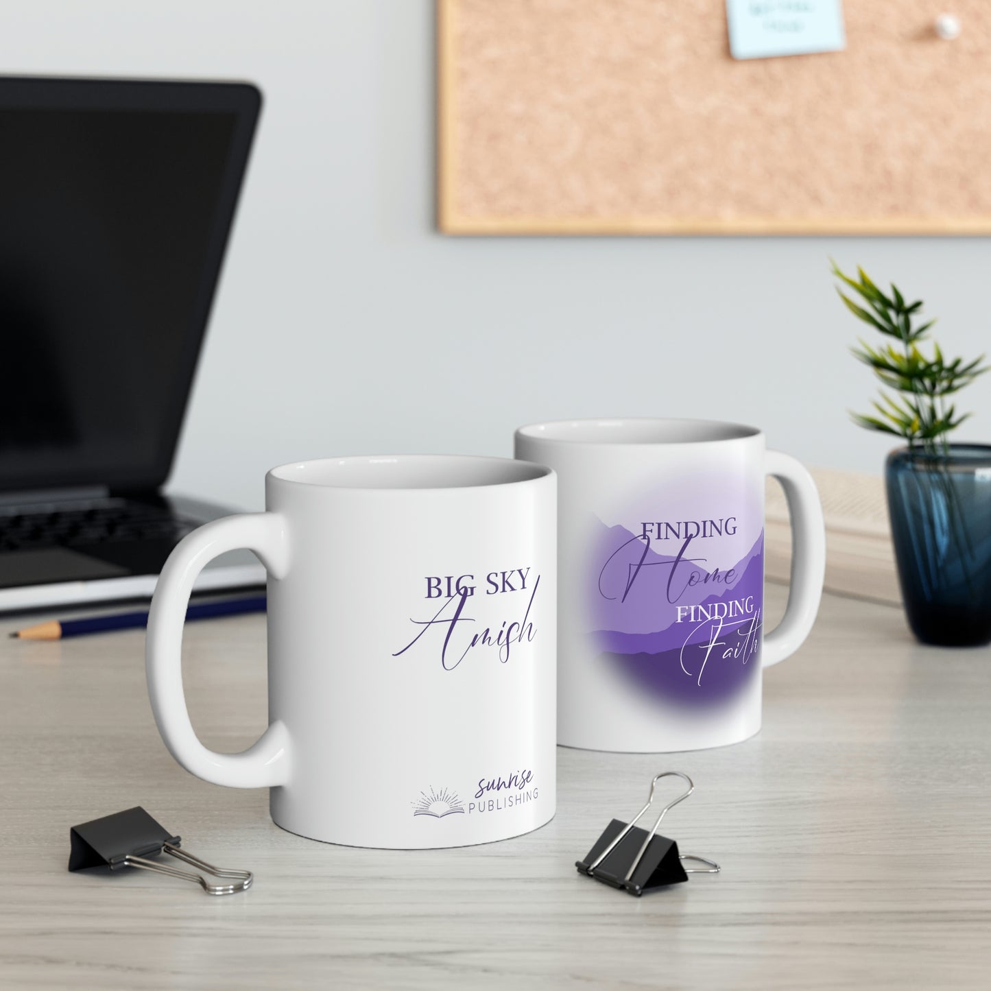 "Finding Home Finding Faith." [PURPLE] - White Mug 11oz