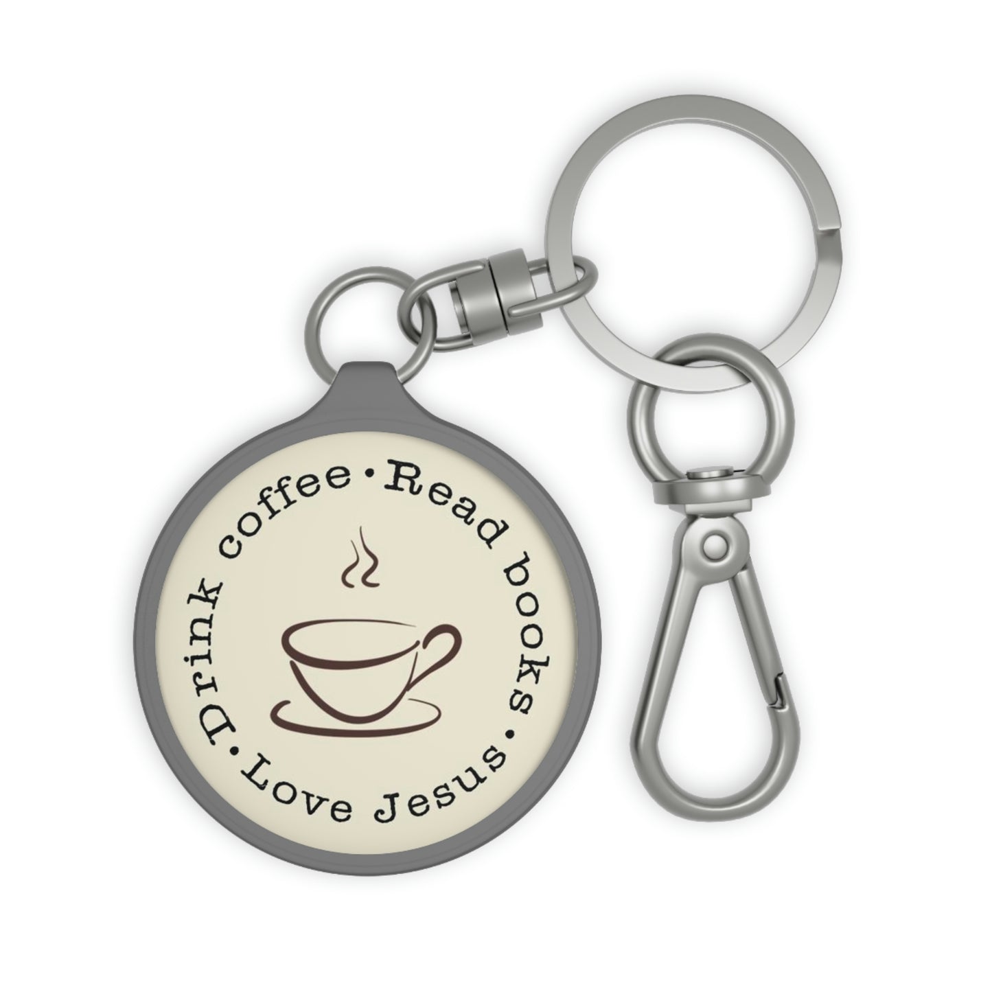 "Drink coffee. Read books. Love Jesus." Keyring Tag