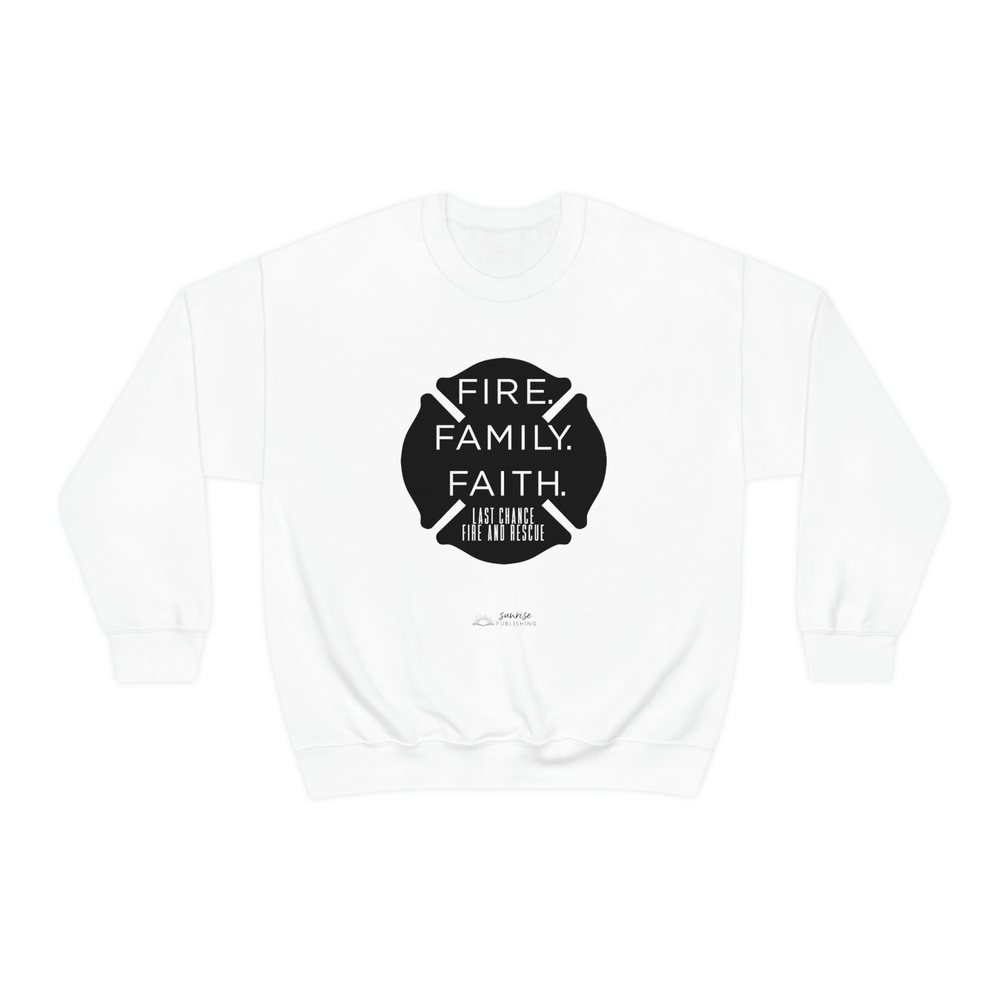 "Fire. Family. Faith." -  Unisex Heavy Blend™ Crewneck Sweatshirt