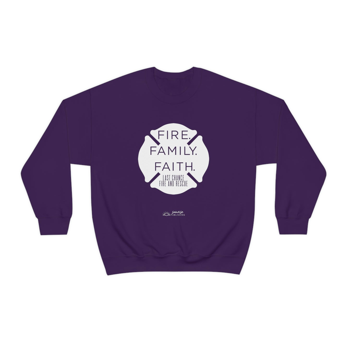 "Fire. Family. Faith." -  Unisex Heavy Blend™ Crewneck Sweatshirt