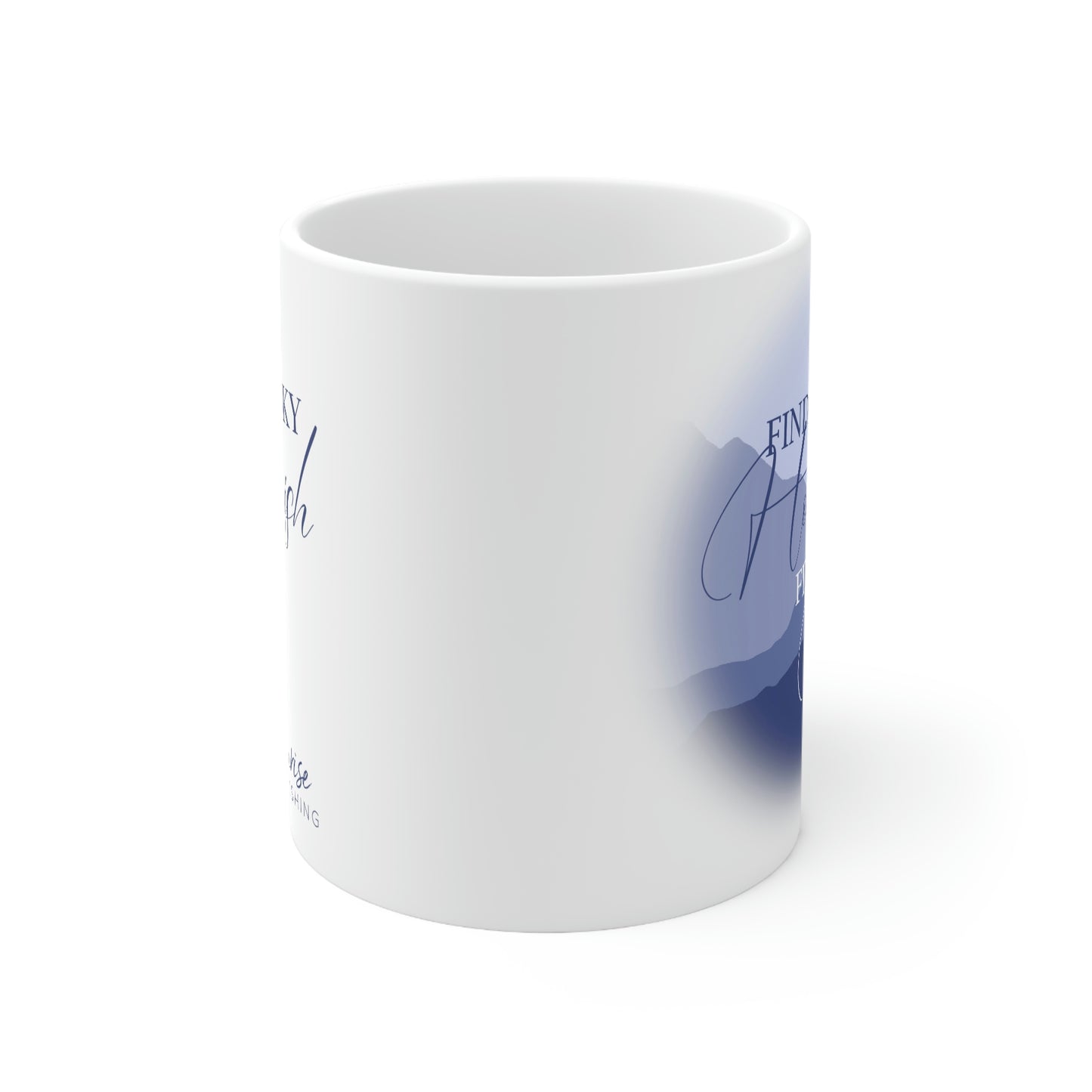 "Finding Home Finding Faith." [BLUE] - White Mug 11oz