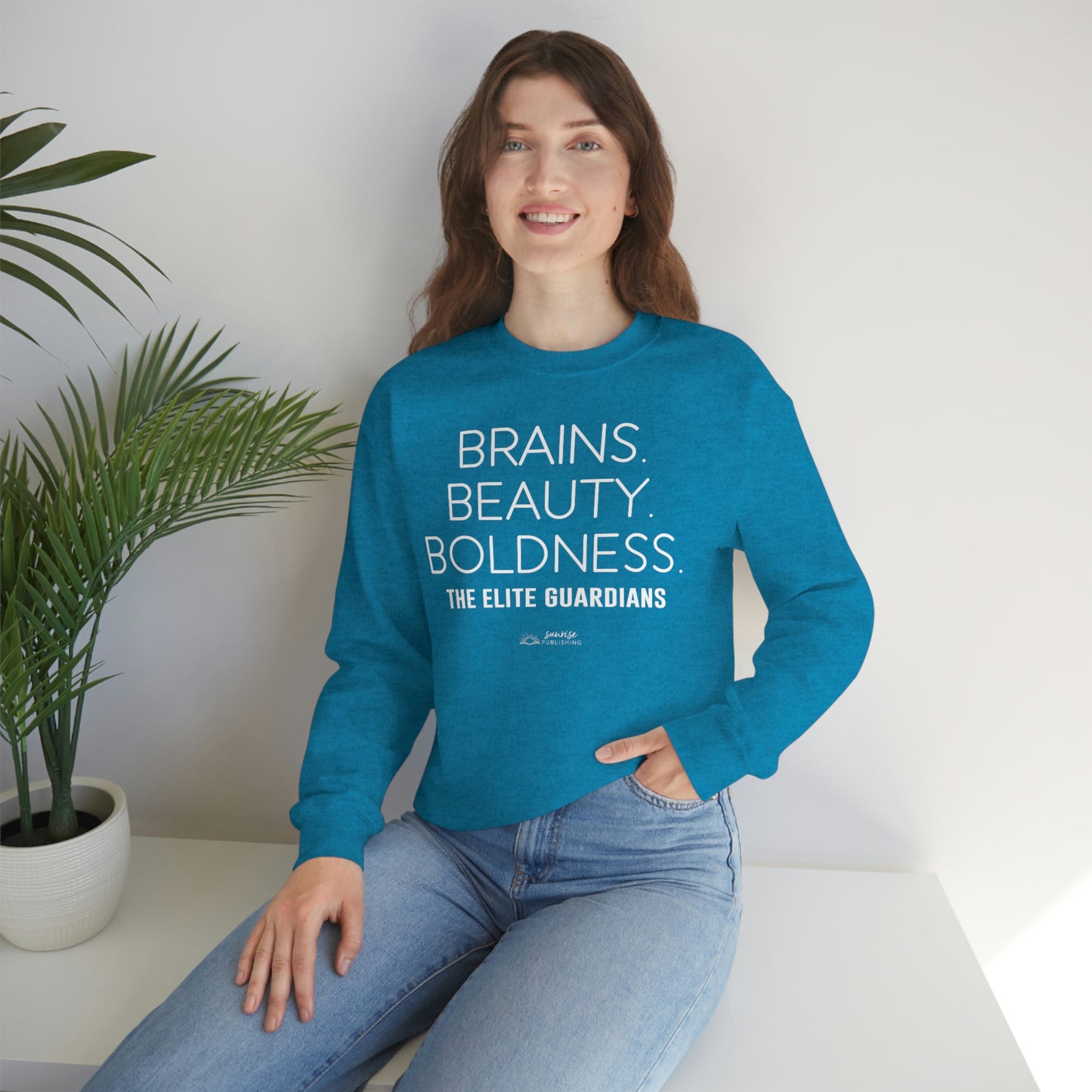 Elite Guardians "Brains. Beauty. Boldness." - Unisex Heavy Blend™ Crewneck Sweatshirt