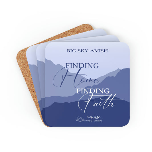 "Finding Hope Finding Faith" (BLUE) - Big Sky Amish - Set of 4 Coasters